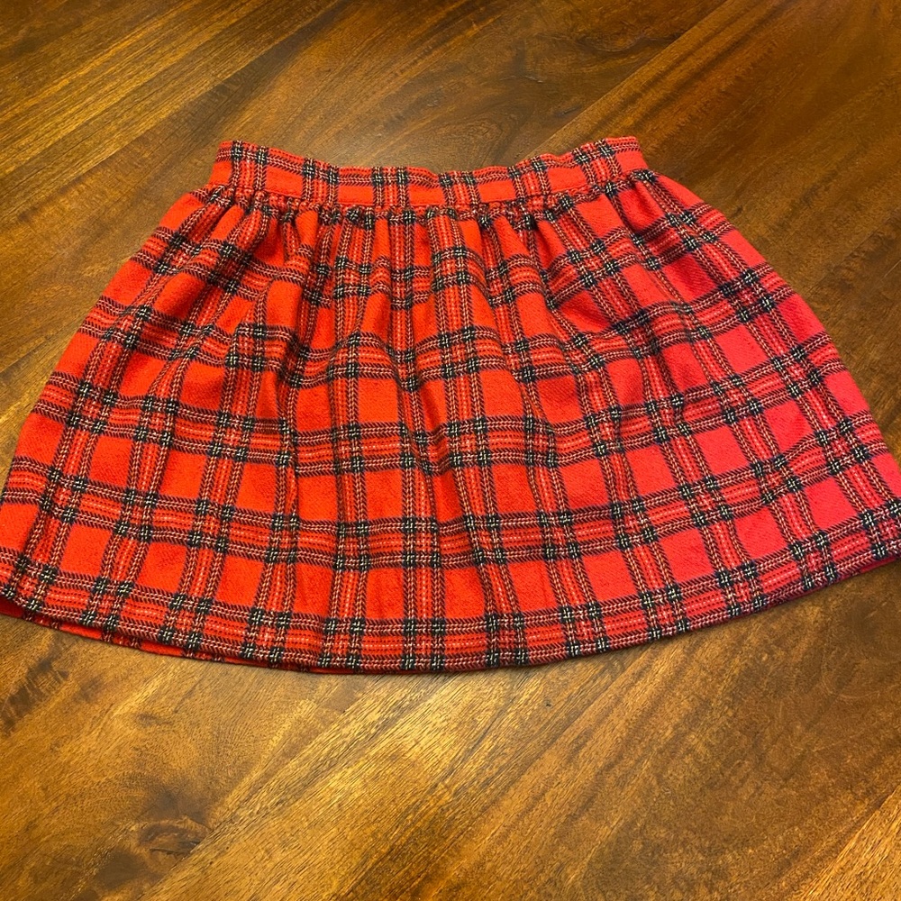 Red plaid skirt